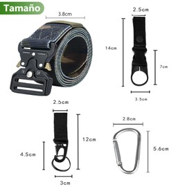 Cinturón táctico, Cinturones Militares para Hombres Ajustables, Correa de Cintura de Nylon de Alta Resistencia, Adecuado para Excursiones, Entrenamientos o Acampadas al Aire Libre (Camuflaje)