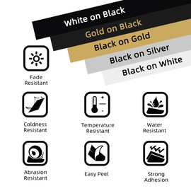 Phomemo 5x Phomemo P12&P12-Pro Original Thermotransfer-Etiketten 12mm x 4m Mehrfarbig Q5-231/Q5-335/Q5-334/Q5-831/Q5-931 Haltbar Hitzebeständig Selbstklebend für Phomemo P12&P12-Pro &LT12 Etikettendrucker