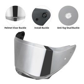 VCOROS Helmet Face Shield for Sedici Duale Mips Helmet Visor Mips Parlare For SEDICI Duale Forged Carbon Helmets Replacement (Chrome Silver)