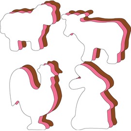 124 Pcs Total Farm Large Creative Cut-Out Set 5.5” 4 Des. Barnyard Animals Decoration Farm Animal Classroom Decor Cute Cutout Bulletin Boards Class Crafts Teacher Supplies Kids Craft Projects USA Made