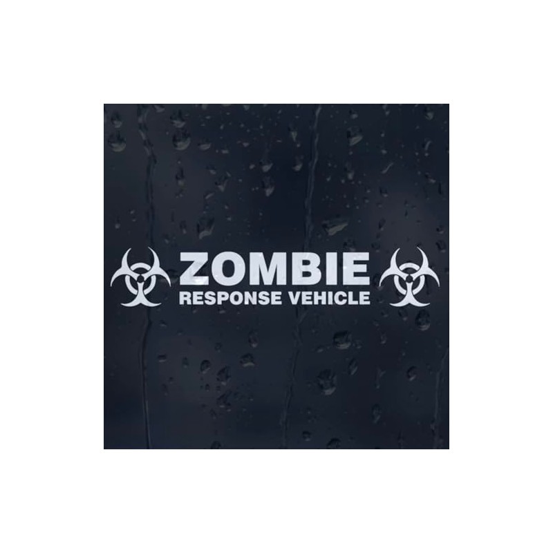Zombie Response Vehicle Biohazard Car Sticker, White, 20cm x 4cm