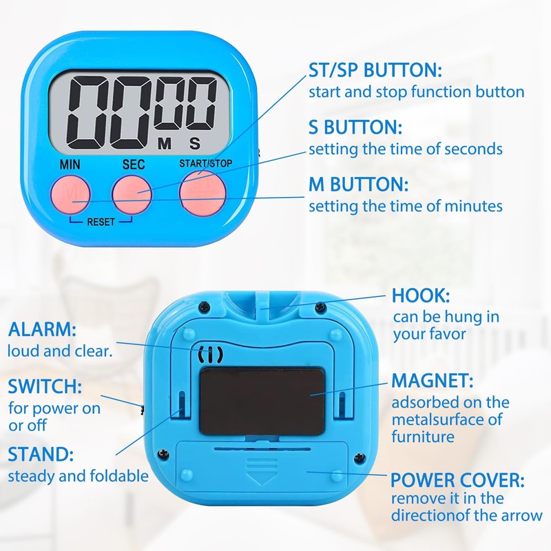 Neyeau Kitchen Timer 4 PCS Kitchen Timers for Cooking Timers