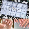 3D Multi Shapes Nail Charms Flatback Pearls Gems Mix White