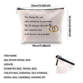 WCGXKO Wedding Officiant Gift Wedding Thank You Gift For Officiant Zipper Pouch Cosmetics Bag (For being the one)