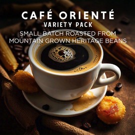 Oriente Variety Pack Instant Coffee Packets Single Serve, 20 ct | Cafe Oriente, Cafe Cubano, Cafe De Olla | 100% Arabica Dark Roast Coffee | Solar Energy Produced | Hot or Iced Instant Coffee Packets