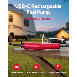 Leshein Fuel Transfer Pump 3GPM, USB Rechargeable Electric Siphon Pump for Gasoline Diesel Water, Portable Leakproof Gas Can Pump with Upgraded Hose Material & Build, Ultra-Fast Oil Transfer Pump