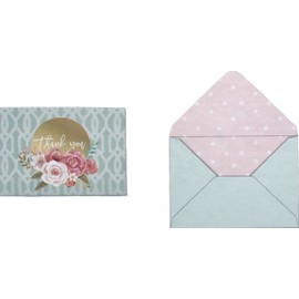 Punch Studio Window Boxed Set of 12 Blank Note Cards ~ Thank you Rose Gold Foil Moon 16718