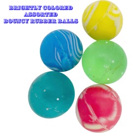 Mandarin Bird Toys by M&M 2190 Pk12 Rubber Party Bouncers - Classic Colorful Rubber Bouncy Balls, Great Fun for Pet Birds, Beak and Feet Thrilling, Assorted Colors and Designs, Rolls with Ease