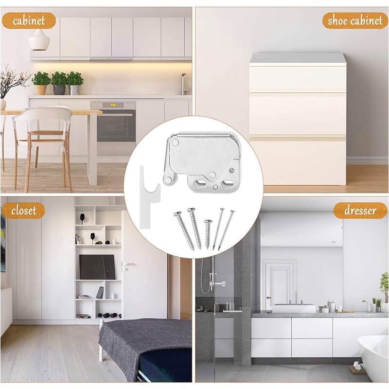 Homefantasy Pack of 8 Spring Catches, Push Lock Cabinet Spring