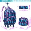 Egchescebo Kids Rolling Backpack for Girls Mermaids Suitcases Trolley Roller