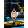Women's Square, Leather Strap, Diamond, Wristwatch, Small, Stylish, Waterproof, Simple,