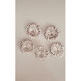 Craftbuddy US 1.75inches Decorative Metal Filigree 2 Layer 10pieces Flower Embellishment Topper