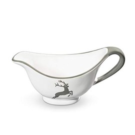 GMUNDNER KERAMIK Gravy Boat Capacity: 0.2 Litres Grey Deer Crockery Handmade in Austria