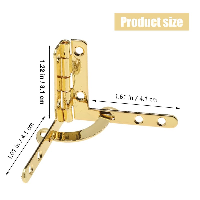 10Pcs Box Hinge,Case Furniture 90 Degree Folding Support Hinges for