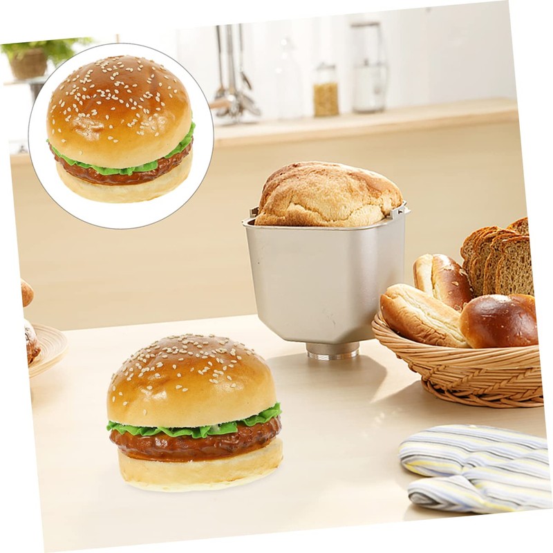Kisangel 2pcs Realistic Simulation Burger Model Artificial Bread for Boys