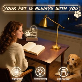 Werncy Pet Memorial Gifts, Express condolences for a friend who has lost a dog or cat, Pet Mourning Gifts, Pet Memorial Acrylic Heart Table Decor,