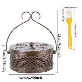 Mosquito Spiral Holder, Mosquito Spirals, Metallic Mosquito Coil Holder, Iron Hollow Mosquito Coils Box, Movable Mosquito Coil Holder, Retro Mosquito Spiral Pot Mosquito Coil Holder
