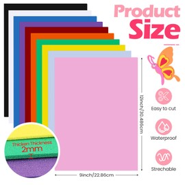 Pangda 100 Pack 20 Colors EVA Craft Foam 2mm 9 x 12 Inch Sheet EVA Foam Paper for School Crafts Foam Sheet for Crafting Handicraft Foam Sheet Craft for DIY Arts Project