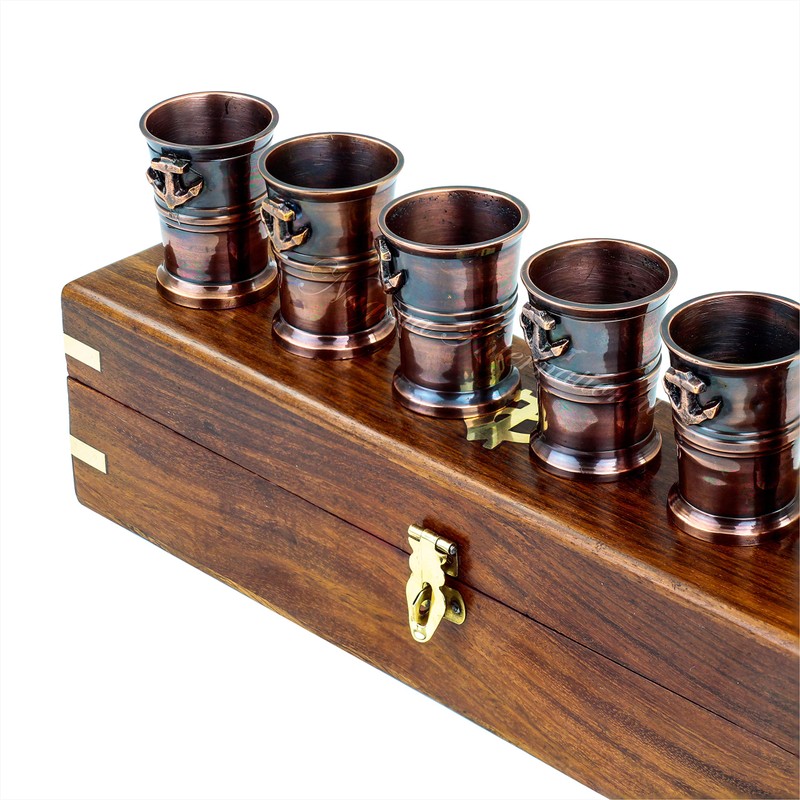 Nagina International 06 Shot Glasses With Rosewood Box