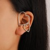 TseenYi Ear Cuff Wrap Earrings Punk Rhinestone Heart Cuff Earrings