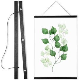 WITCOLOR Magnetic Poster Hanger Frame, 19x13 19x25 19x27 Poster Frame Wooden Magnetic Hanging Kit for Walls Map Picture Diamond Painting Canvas Artwork (Black)