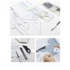 Accod Aluminum Alloy Ruler Set Math Geometry Tool Measuring Ruler