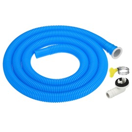PATIKIL 5ft Air Conditioner Drain Kit, Universal Drain Connector AC Drain Hose with Clamp for Mini-Split Window AC Unit Faucet, Blue