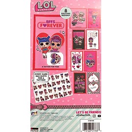 PMG L.O.L. Doll Surprise Valentine Cards with Glitter Tattoos, 32 Count ART CRAFT KIT