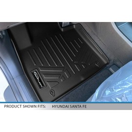 SMARTLINER Custom Fit All Weather 2 Row Floor Mat Liner Set Compatible with 2021-2023 Hyundai Santa Fe