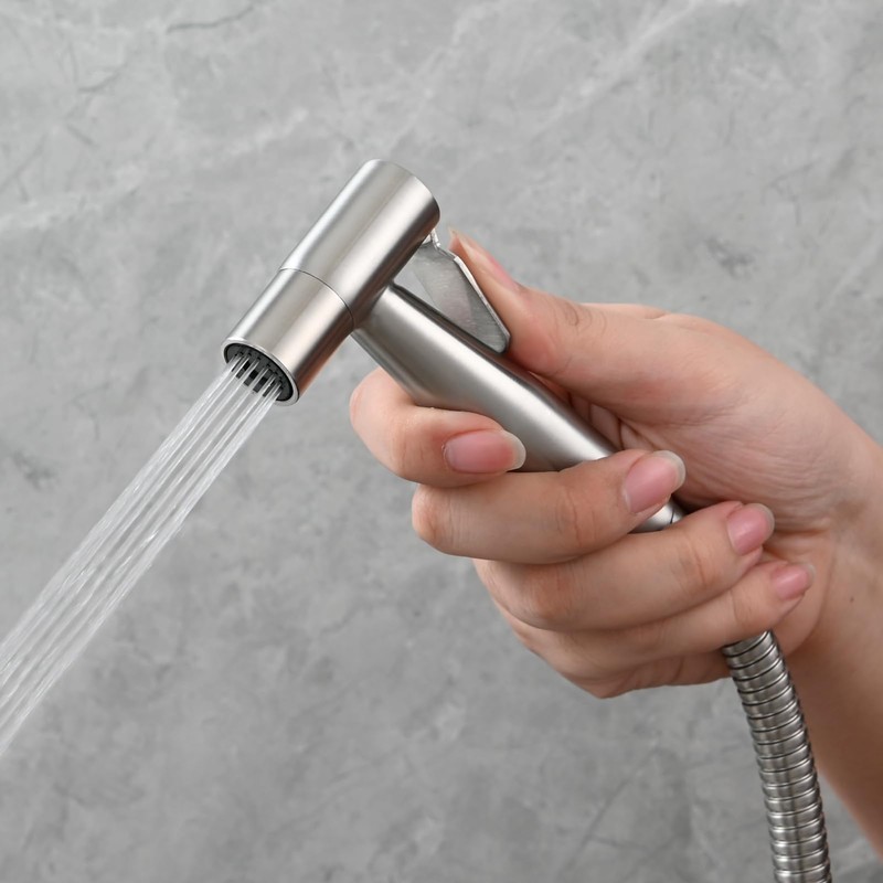 Tecmolog Hand Held Bidet Sprayer Stainless Steel Shattaf for Toilet,