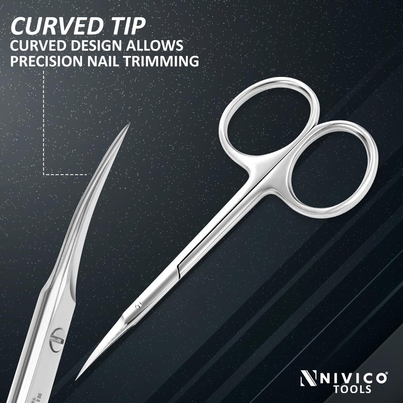 NIVICO Fine point Cuticle Scissor 10cm - Mirror Finish Multi-Purpose