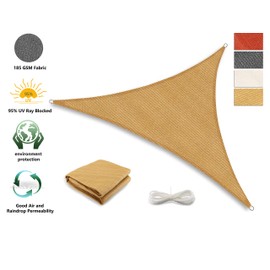 Tronssien Triangle 16'x16'x16' Sun Shade Sail, 95% UV Blockage Canopy Awning for Outdoor Patio and Garden, Yard Activities