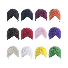 TOPTIE Women Turban Headband Headwrap Beanie India's Hat - 1 Dozen-Assort