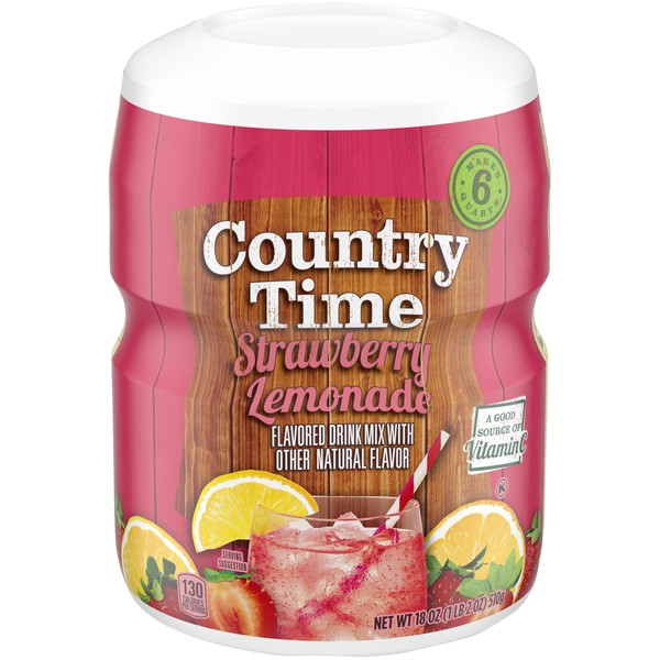 Country Time Strawberry Lemonade Drink Mix, 18 Ounce (Pack of 6)