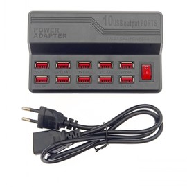 JZK 5V 12A USB Charger, 10 Port 60W USB Docking Station, Multi Port Extension Hub Charging Station, Multiple USB Power Supply Adapters, USB Fast Charger Power Hub