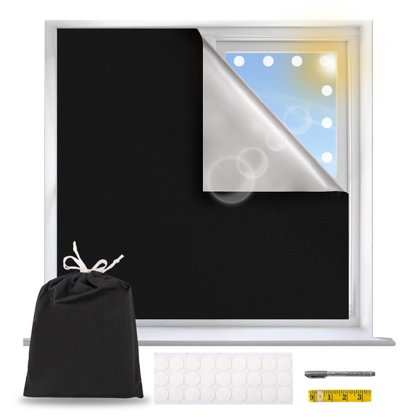Qchengsan Portable Blackout Shades,Blackout Blind Curtain,118" x 57" Travel Window