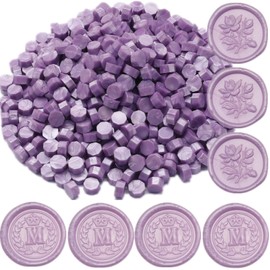 Lilac Purple Wax Seal Beads, 400Pcs Sealing Wax Beads, Octagon Wax Sealing Beads, Sealing Wax Beads Set for Wax Seal Stamp, Gift Wrapping, Letter Sealing (Lilac Purple)