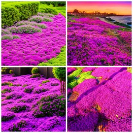 20000+ Creeping Thyme Seeds Ground Cover Plant Seeds Perennial- Non-GMO Heirloom Flower Creeping Thyme Seeds for Planting