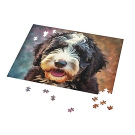 Animal Jigsaw Puzzles for Adults Bernedoodle Dog Puzzles 500 Pieces Wooden Puzzle for Youth Children Challenge Educational Games or Toys Colorful Puzzles for Home Decoration Best Gifts