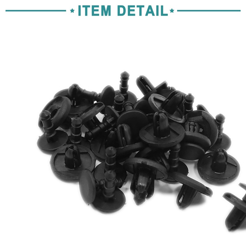 ACROPIX 7mm Hole Universal Push Fasteners Rivets Fender Clips Black