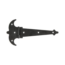 Amig - Verstärktes Scharnier | Zwei Flügel | Schwarz | Gepunkteter Stahl | Stil: Rustikal | Schmiede für glatte Klapptüren | Außen- und Innentüren sowie Schränke | Maße: 150 mm