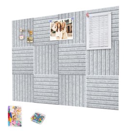 Large Cork Board for Walls, Yunihome 12 Pack 36" x 48" Felt Bulletin Board Wall Tiles for Home Kitchen School Office Wall Decor with Assorted Colors DIY Decorative Push Pins Sets