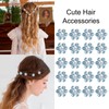 YISSION 20Pcs Mini Rhinestone Flower Hair Clips Cute Blue Hair
