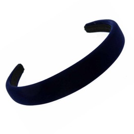 Navy Blue Slightly Padded Velvet Feel Alice Hair Band Headband 2.5cm (1") Wide