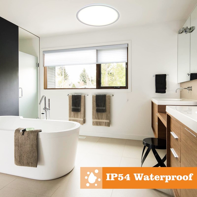 Peasur 25CM LED Ceiling Light 3000-6000K, 24W 3200LM Bathroom Light