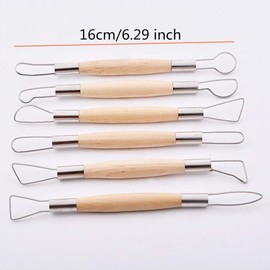 Kingsie Shears, Clay Tools, Set of 6, Wooden Clay Spatula, Carving Tool, Ceramic, Clay Craft, Modeling Tool, Craft