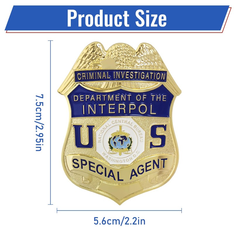 Opulent Shield-Design Cosplay Badge - Enameled Nickel-Brass with Catch Closure，Elegant