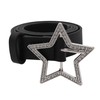 AIBEARTY Women Girls Glitter Rhinestone Star Buckle Belt Y2K Leather