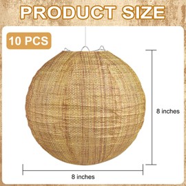 10 linternas de papel de arpillera de 8 pulgadas redondas chinas de papel colgantes de arpillera con impresión de papel de granja, linternas de aula para decoración del hogar, boda, fiesta de