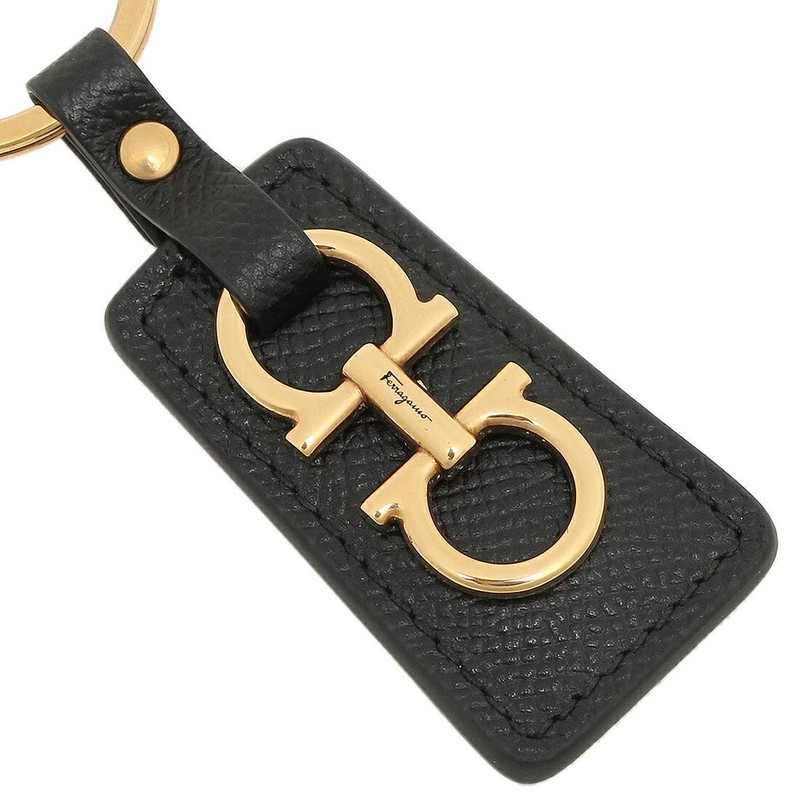 Salvatore Ferragamo 22E014 GANCINI Key Ring, Women's, (1) NERO(0734287)